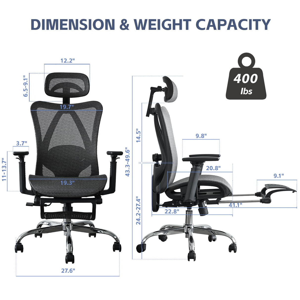 Ergonomic Office Chair, SGS Certified Gas Cylinder, 400 LBS Capacity,Office Chair