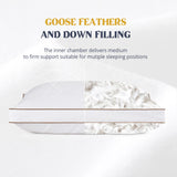 Goose Feathers and Down Pillow for Sleeping Gusseted Bed Hotel Collection Pillows