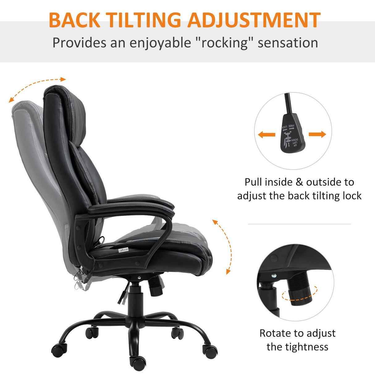 Ergonomic Massage Office Chair, High Back Executive Desk Chair with 6-Point Vibration,