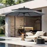 10ft Outdoor Patio Umbrellas for Outside, 3 Tier Vented Market Table Umbrella