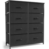 Dresser for Bedroom, Tall Dresser with 8 Drawers, Storage Tower with Fabric Bins