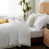 Queen Comforter Set -White Bed in a Bag,7 Pieces All Season Bedding Comforter Sets