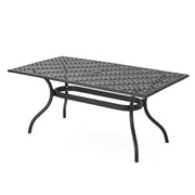 Cayman Cast Aluminum Rectangle Table, Black Sand