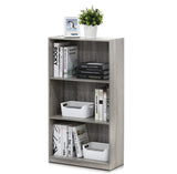 Furinno Basic 3-Tier Bookcase Storage Shelves, French Oak Grey