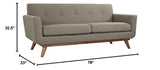 Modway Engage Mid-Century Modern Upholstered Fabric Loveseat in Granite