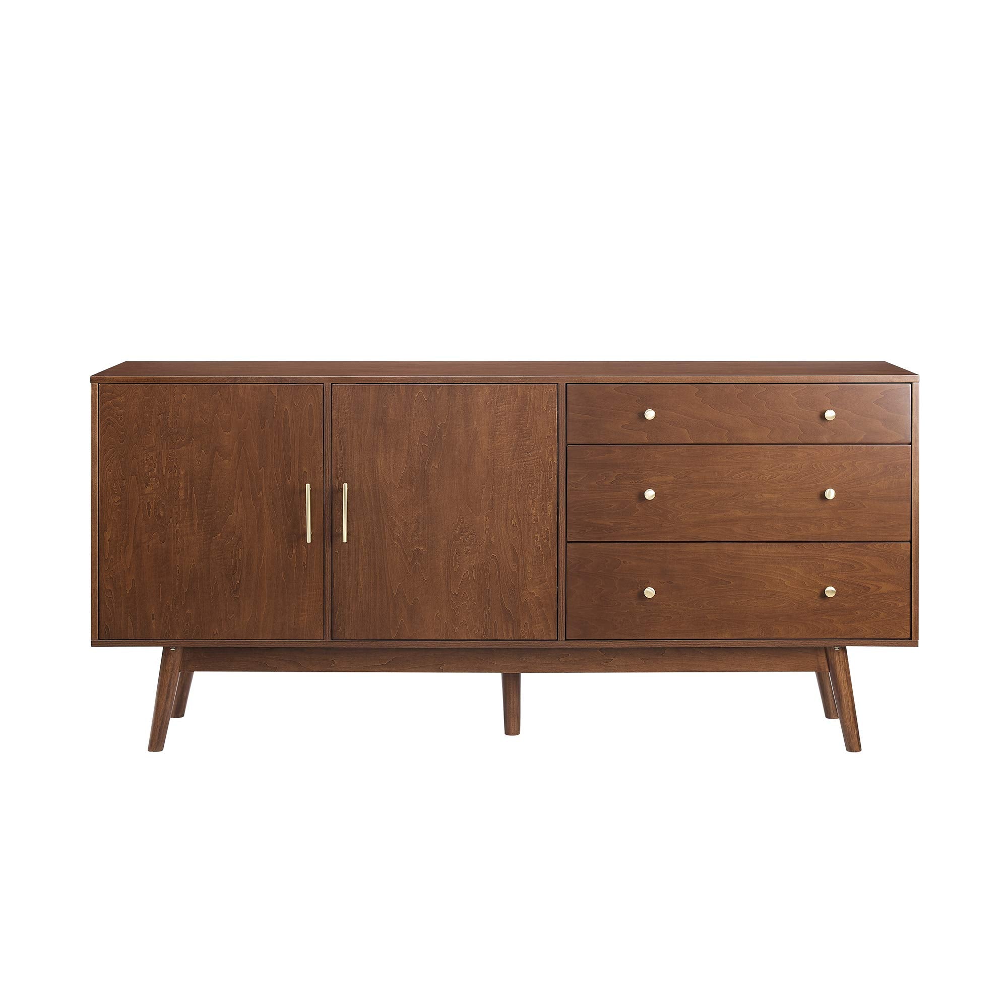 Mid-Century Modern Wood Kitchen Buffet Sideboard Entryway Serving Storage Cabinet Doors