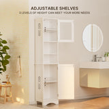 67.1" Tall Bathroom Storage Cabinet with Adjustable Shelves,