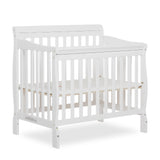 Aden 4-in-1 Convertible Mini Crib In White, Greenguard Gold Certified, Non-Toxic Finish