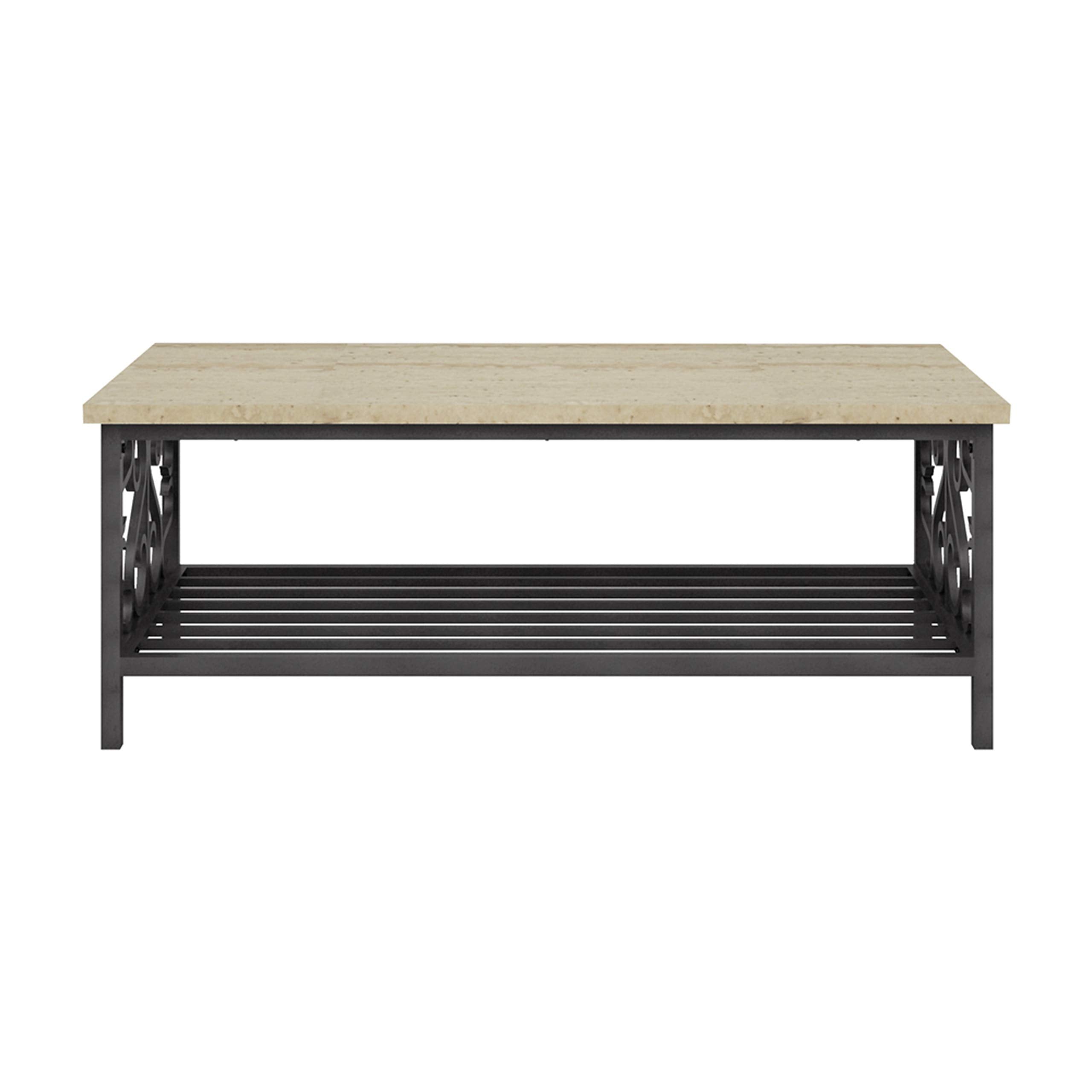 Keystone 3-Piece Faux Marble Occasional Table Set, White