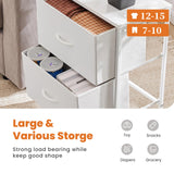 with 2 Drawers, Bedside Table Small Dresser with Removable Fabric Bins