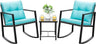 3 Piece Rocking Bistro Set Wicker Patio Outdoor Furniture Porch Chairs