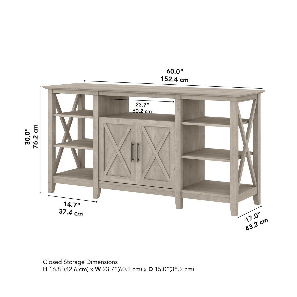 West Tall Stand for 65 Inch TV, Farmhouse Entertainment Center with Storage