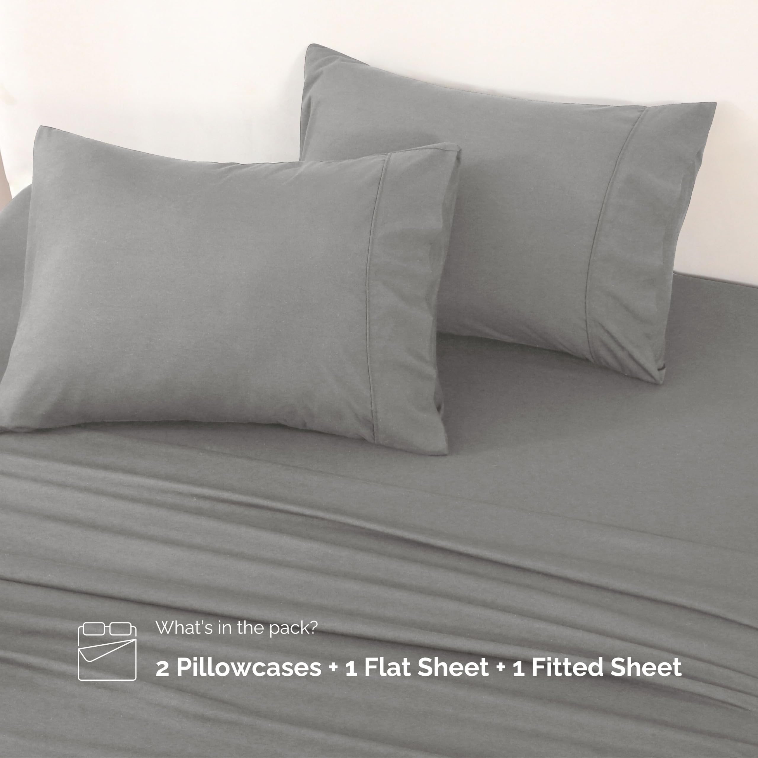 Queen Sheet Set, 4-Piece Brushed Microfiber Sheets for Queen Size Bed Set