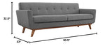 Engage Mid-Century Modern Upholstered Fabric Sofa in Expectation Gray