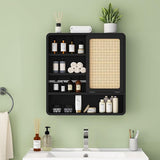 Wall Bathroom Cabinet with Flax Sliding Door, Wood Medicine Cabinet