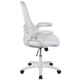 Flash Furniture Porter High-Back Swivel Office Chair with Adjustable Lumbar Support and Height, Ergonomic Mesh Desk Chair with Flip-Up Armrests, White