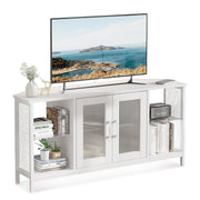 46-Inch TV Stand with LED Lights & Glass Storage