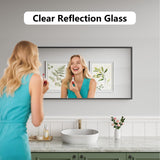 24x48 Black Bathroom Mirror - Shatterproof Tempered Glass Wall Mirror