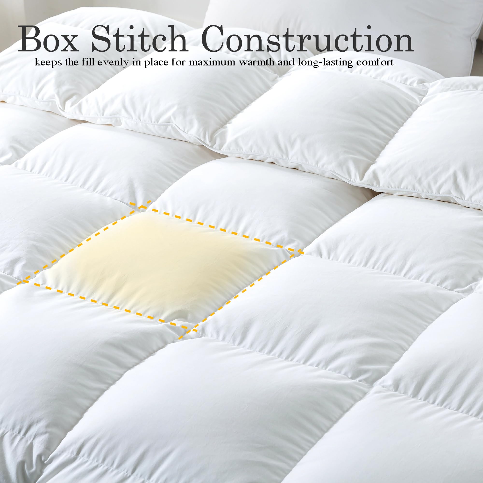 Goose Feather Down Comforter Oversized King Size - White Down Duvet Insert,