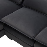 109.8“ Sectional Sofa Cloud Couch for Living Room, Modern Velvet Large Overstuffed