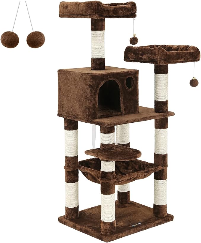 Cat Tree, 44.1-Inch Cat Tower for Indoor Cats, Multi-Level Cat Condo