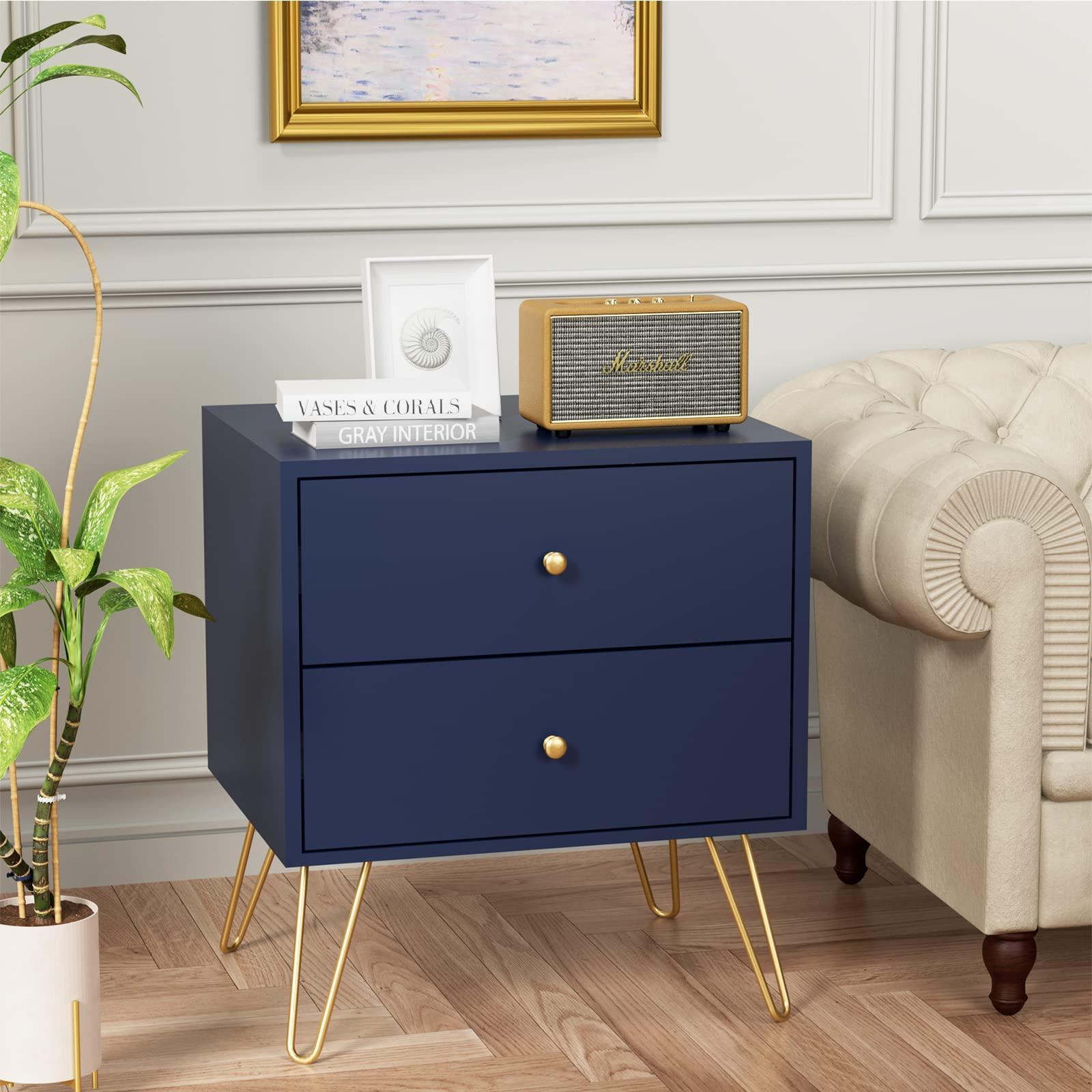 Set of 2 20'' Nightstands Bedside Table Large Sofa End Tables