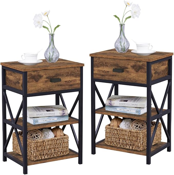 Modern White Nightstand, Narrow Small Night Stand