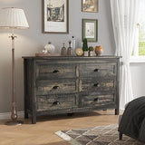Farmhouse 7 Drawer Dresser for Bedroom, Antique Double Dresser & Chest