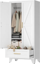 71" Tall Metal Storage Cabinet with 2 Doors and 4 Adjustable Shelves