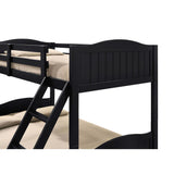 Over Full Bunk Bed, Attached Ladder, Guard Rails, Black Wood