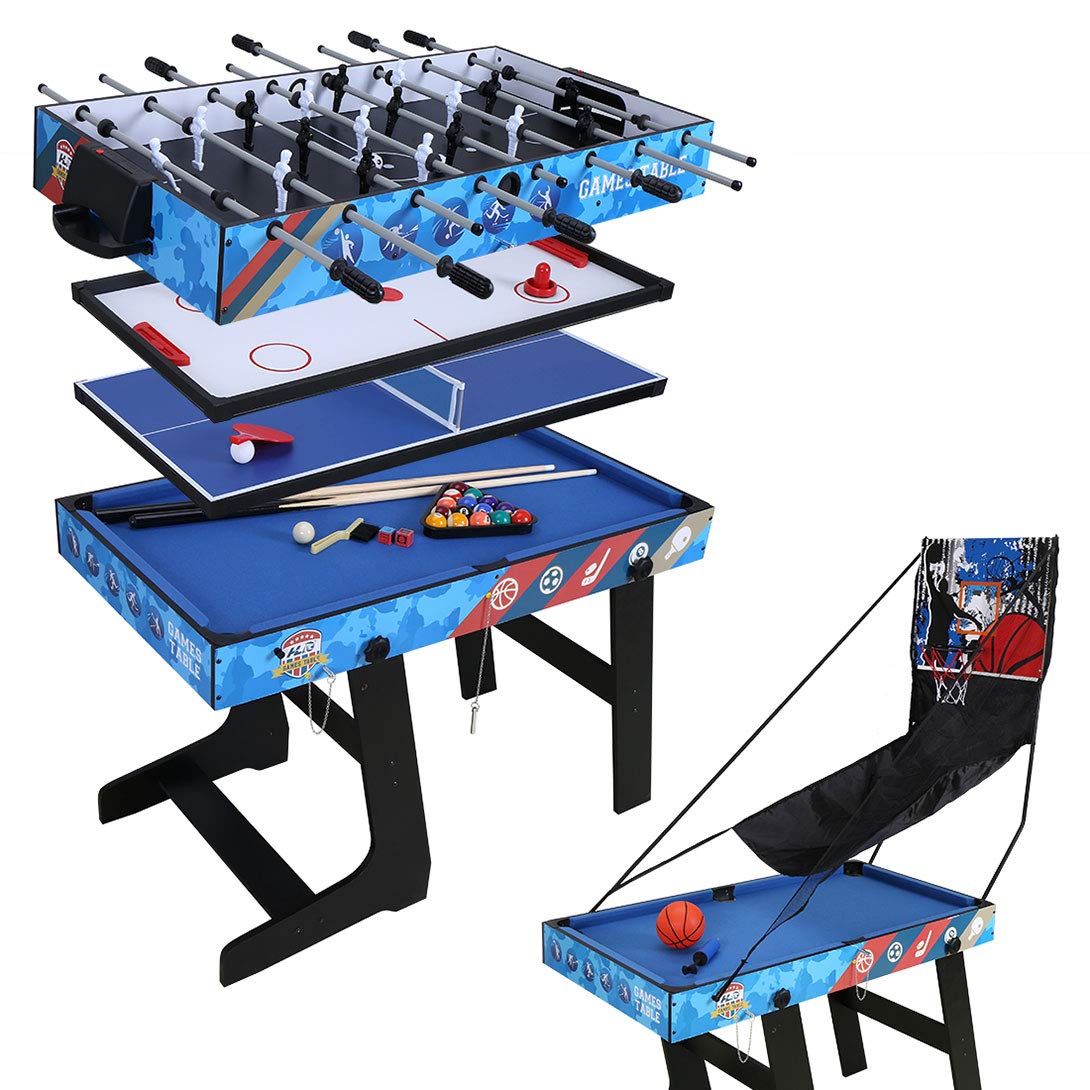 Multi Game Table 5-in-1 Combo Game Table, 5 Games with Hockey, Billiards