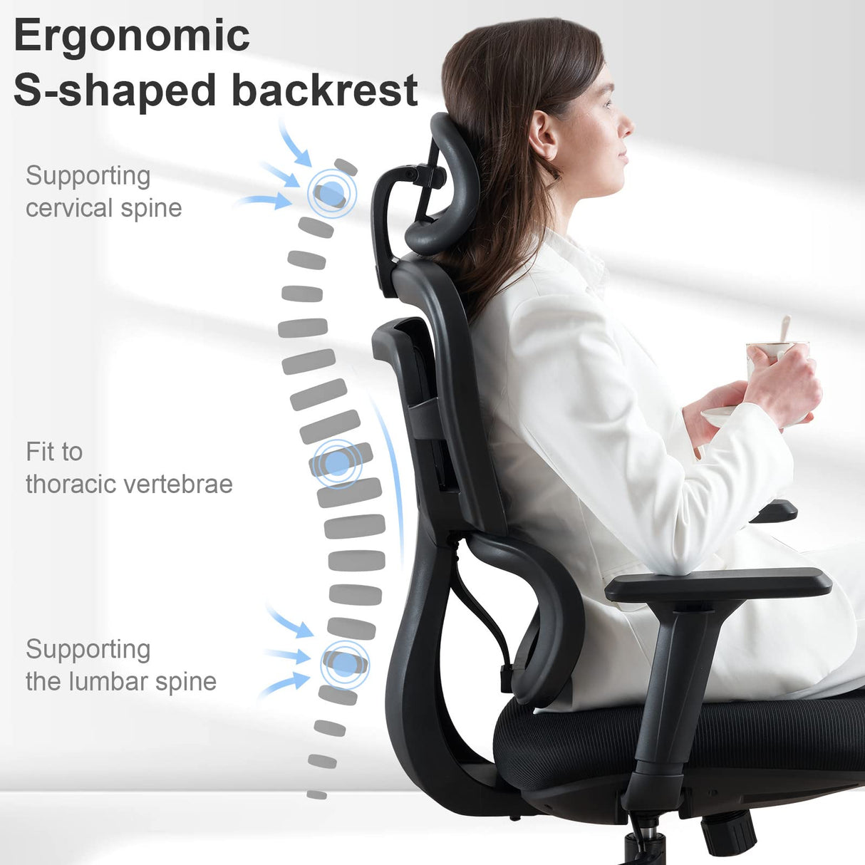 Office Chair - Mesh Office Chair High Back, Rolling Desk Chair