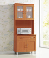 Tall Standing Kitchen Cabinet with Top and Bottom Enclosed Cabinet Space, 1-Drawer,