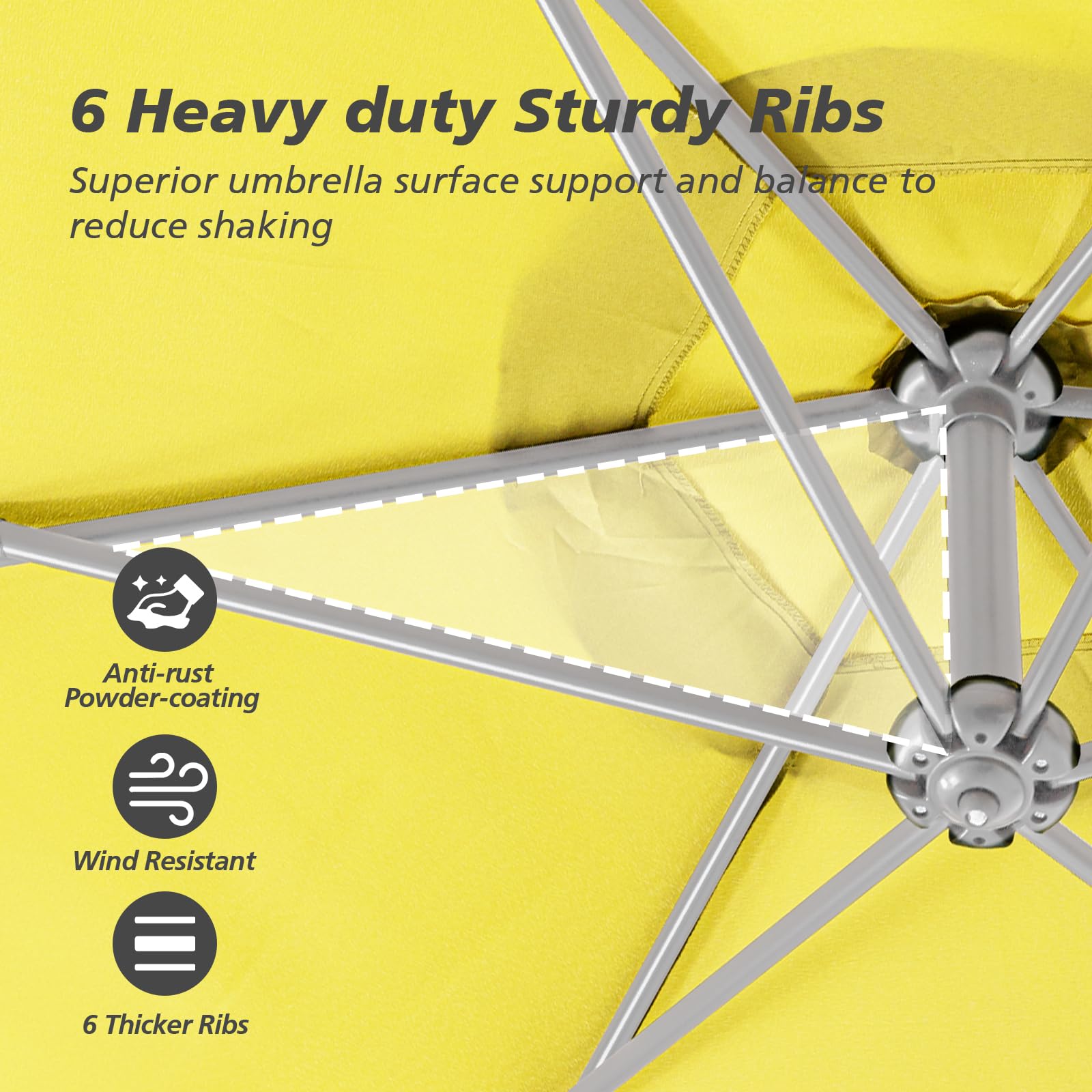 9 x 11.5FT Patio Umbrella for Outdoor, Cantilever Hanging Outdoor Umbrella with 360-degree Rotation