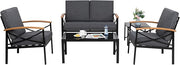 5-Piece Outdoor Metal Patio Furniture Set with Coffee Table