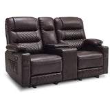 Loveseat Recliner with Console, Electric Reclining Loveseat with Heat and Vibration, Cup