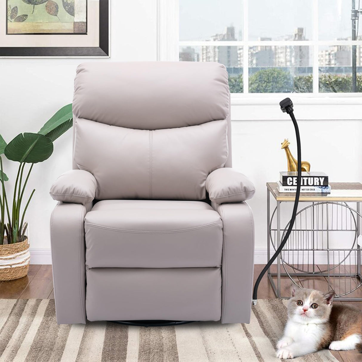 Rocker Recliner Chairs, Manual Rocking Recliner Chair for Adults, Small Recliners for Small Spaces, Single Sofa Recliner for Living Room, Nursery - Beige