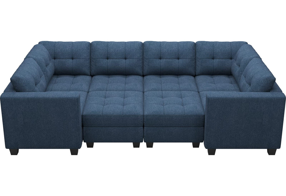 Modular Sectional Sleeper Sofa with Storage Seat Reversible Modular Couch Bed for Living