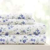 4 Piece Full Size Sheet Sets (Light Blue Floral) - Sleep Better Than Ever with These Ultra-