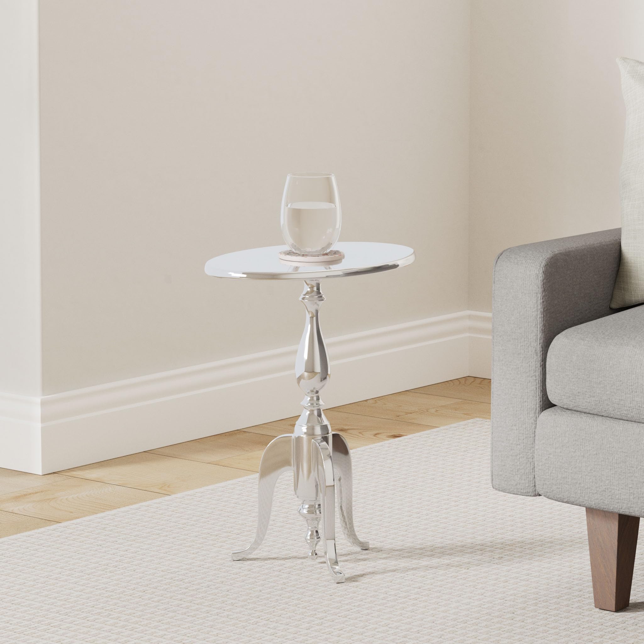 79 Aluminum Metal Side End Accent Table, 18" x 12" x 22", Gold