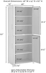 Savannah Tall Pantry, White