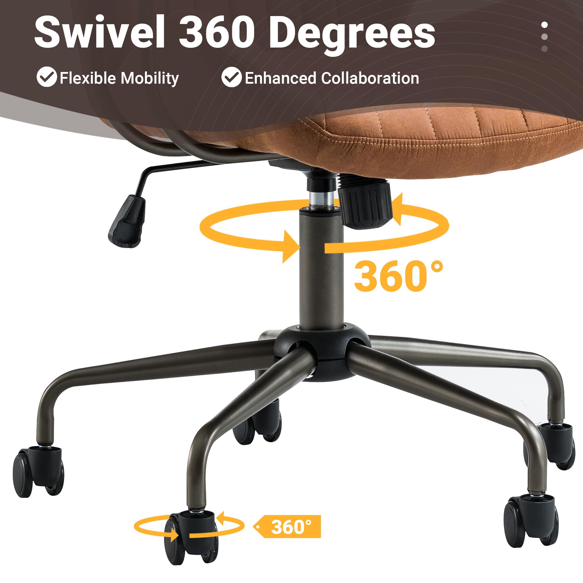 Mid-Century Modern Office Chair,Rolling Swivel Height Adjustable Ergonomic chair