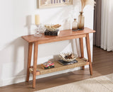 Entryway Table with Storage Farmhouse Narrow Console Table Rattan 46” Sofa Table