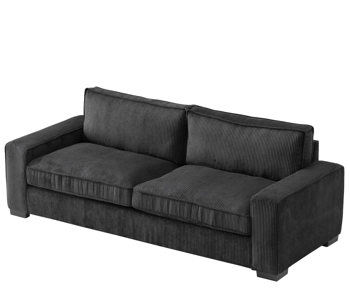 Luxe Living Room Sofa with Soft Corduroy Upholstery, Streamlined Design, Ample and Cozy 3 Seater Couch for Modern Spaces, Ideal for Entertainment and Relaxation