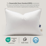 Luxury US White Down Pillow - Made in Canada, 400 Thread Count 100% Cotton Shell