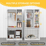 Dog & Cat Feeding Station with Automatic Feeder Storage