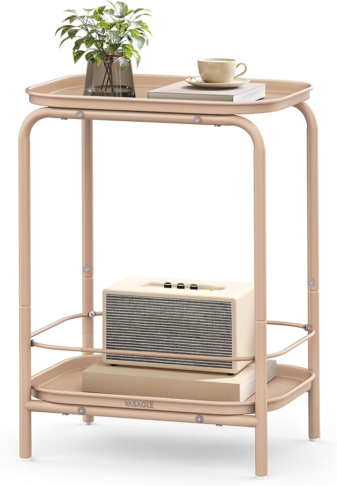 2-Tier Outdoor Table, Accent Side Table End Table, Small Tray Table
