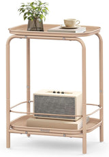 2-Tier Outdoor Table, Accent Side Table End Table, Small Tray Table