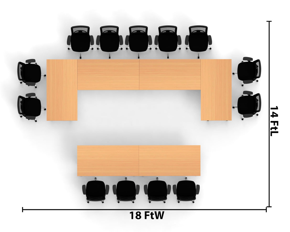 6 Table SET Model 3381 19 piece Includes Seating Conference Meeting Seminar Tables