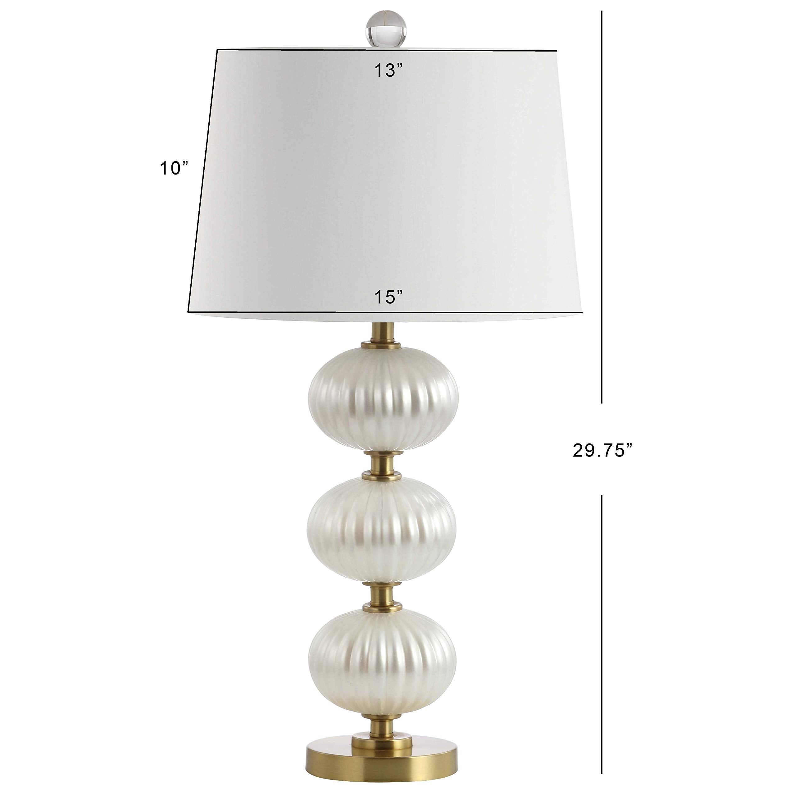 JYL2073A Carter 29.7" Glass LED Table Lamp Traditional Transitional Bedside Desk